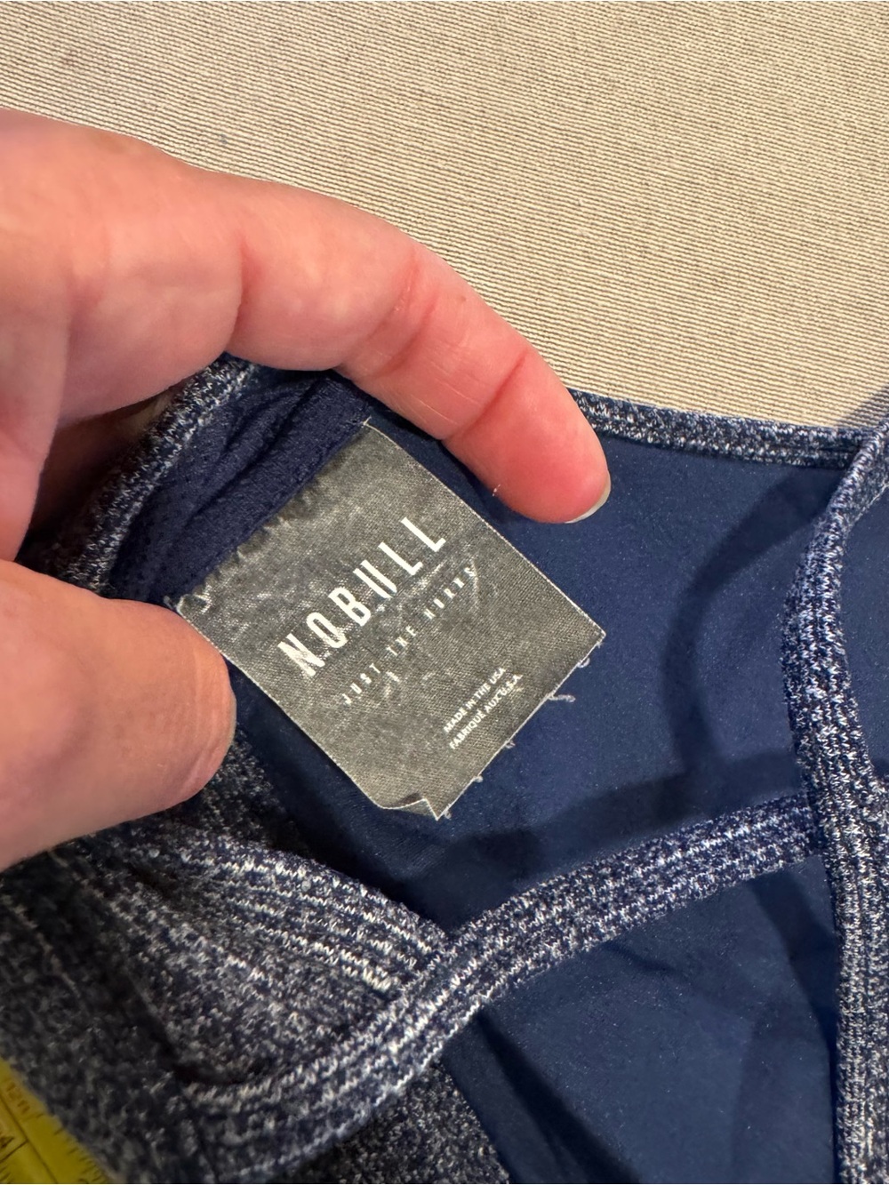 NOBULL Heathered Dark Blue Ribbed Sports Bra - Picture 4 of 4
